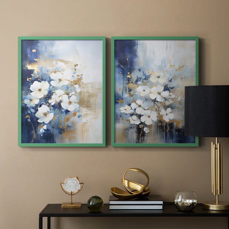 «FLORAL Series CCLxxi», reproduction encadrée de qualité supérieure - prête à être accrochée - aucun clou requis - aucun clou requis