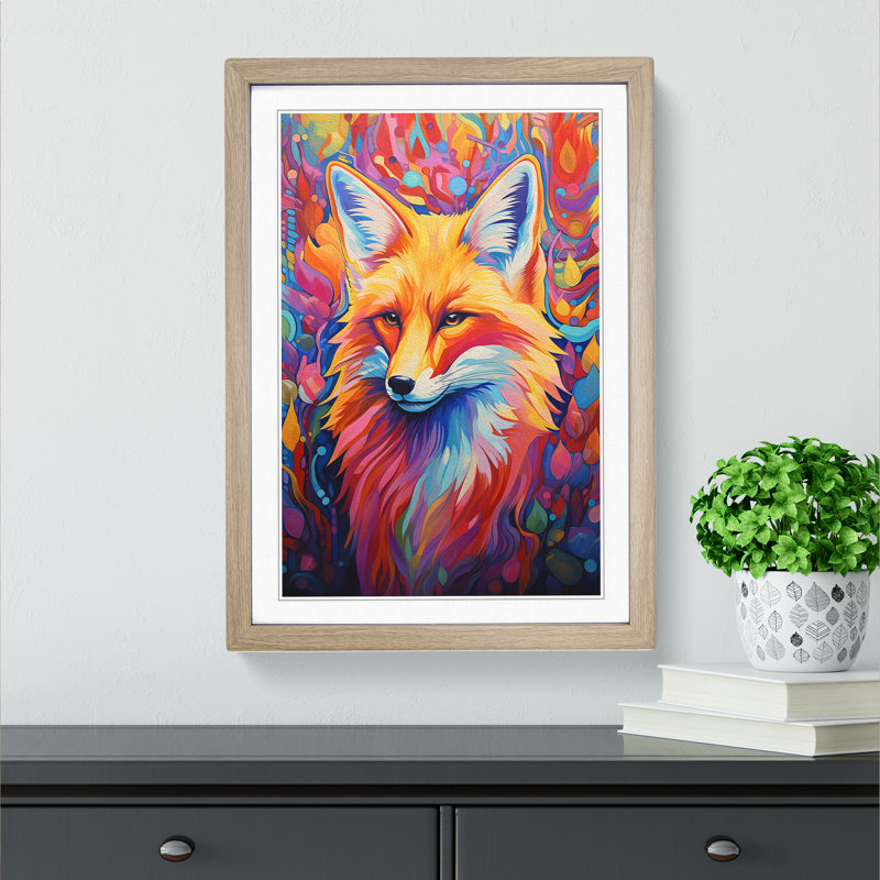 Single Picture Frame Print on Wood, 46cm H x 34cm W, Oak Framed