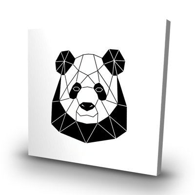 Geometric panda - 32"x32" art on canvas