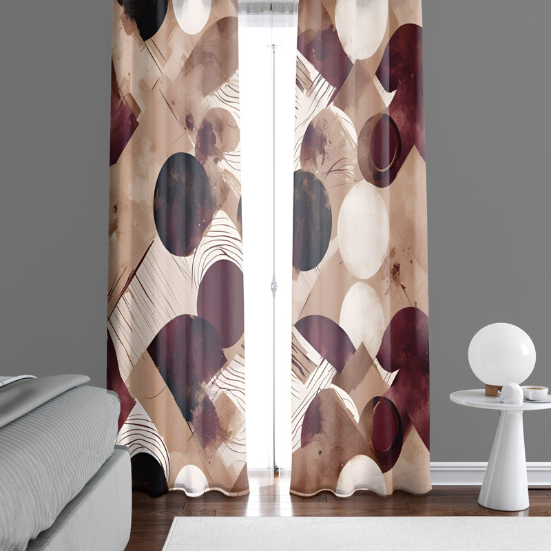 Paire de rideaux semi-transparents en polyester Downall, L 56 po x L 78 po