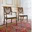 Muslin Upholstered Arm Chair in Brown/White