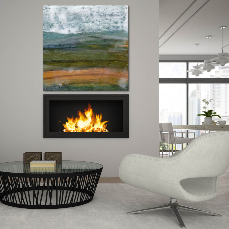 «Misty Mountain 2» par Alicia Ludwig, art mural en verre acrylique, H 36 po x l 36 po x P 0,2 po