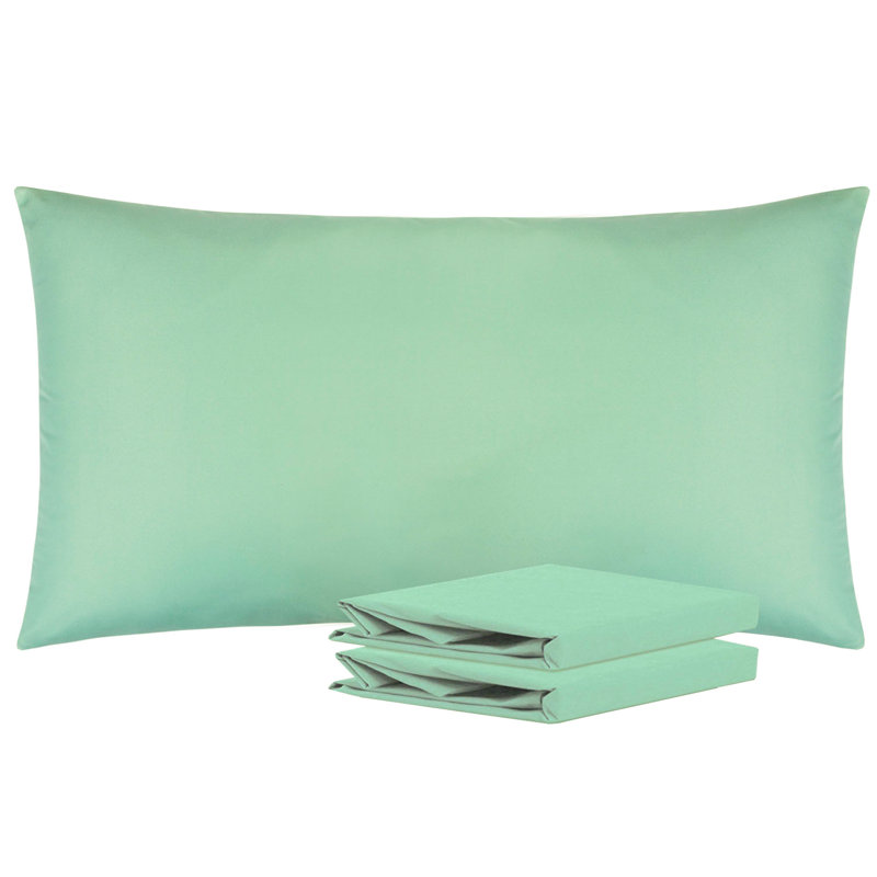 Taies d'oreiller de lit, 1800 taies d'oreiller en microfibre brossée avec fermeture à enveloppe - NTBAY, Bleu-vert