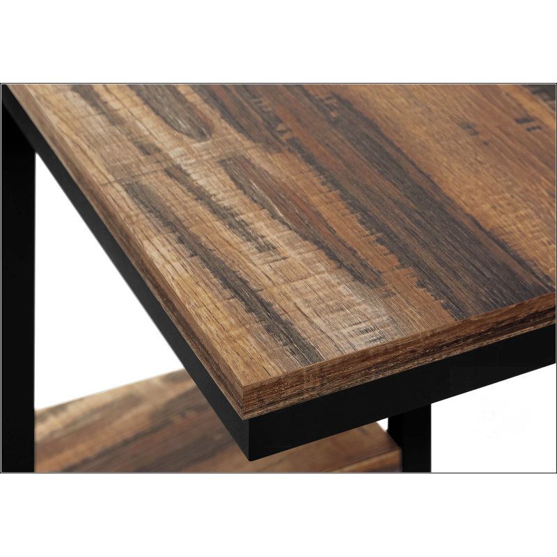 Table d'appoint avec petite tablette secondaire, Brun, Noir, noir, noir, noir