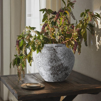 Vase à fleurs rustique en céramique rustique en terre cuite de style campagnard en terre cuite pour centre de table décoratif pour la maison