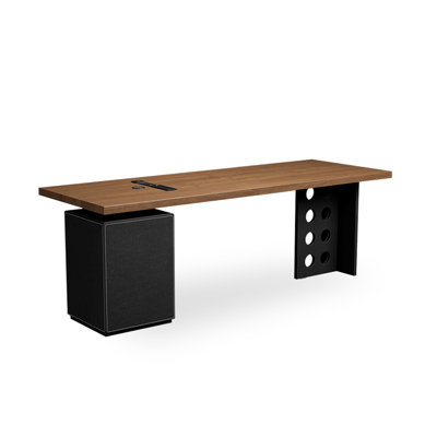 Black Rectangular Solid Wood desk