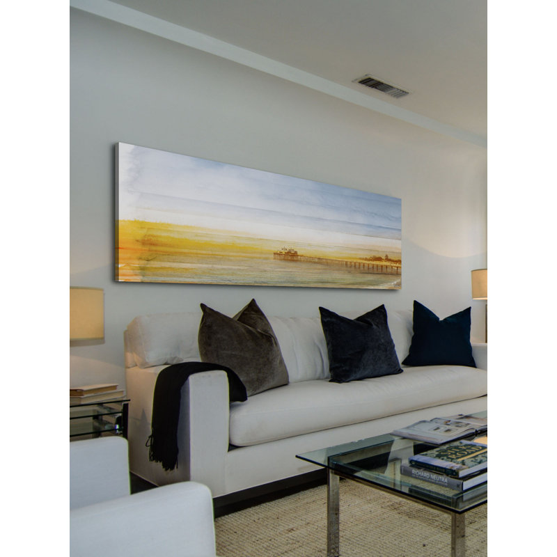 Imprimé Malibu Pier par Parvez Taj, H 15 po x l 45 po x P 1,5 po, Bois