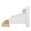 Lit de jour simple avec tiroirs de rangement et étagère de tête de lit, structure de lit de jour rétro en bois-754638212
