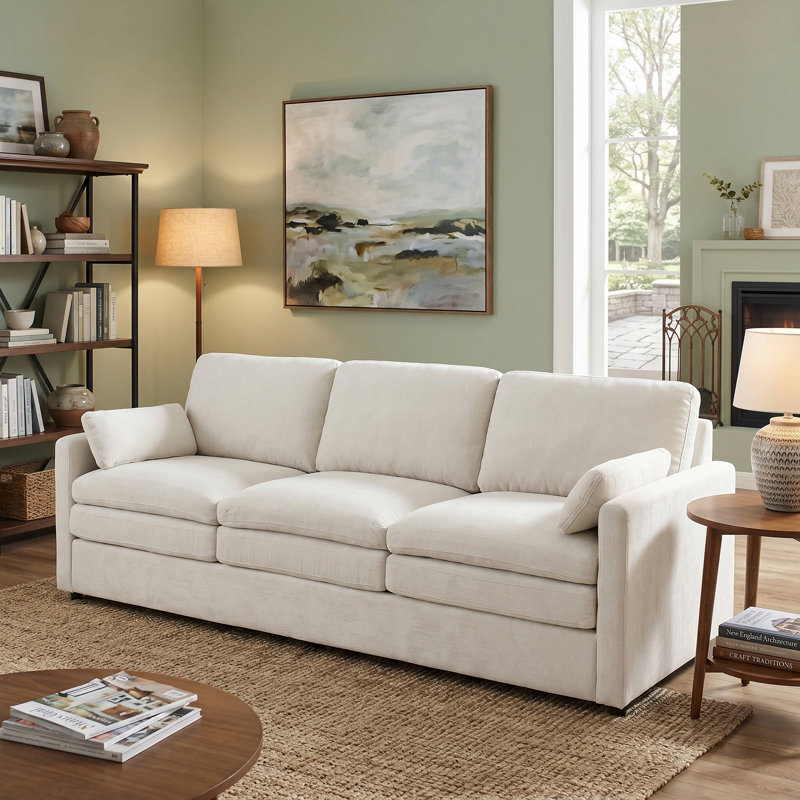 Canapé 89 places 89 po Chenille, Beige