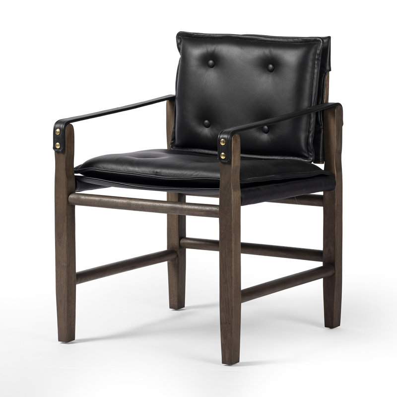 Lenz Leather Arm Chair, Black