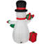 Décoration de Noël extérieure gonflable 8 pi bonhomme de neige avec cadeaux