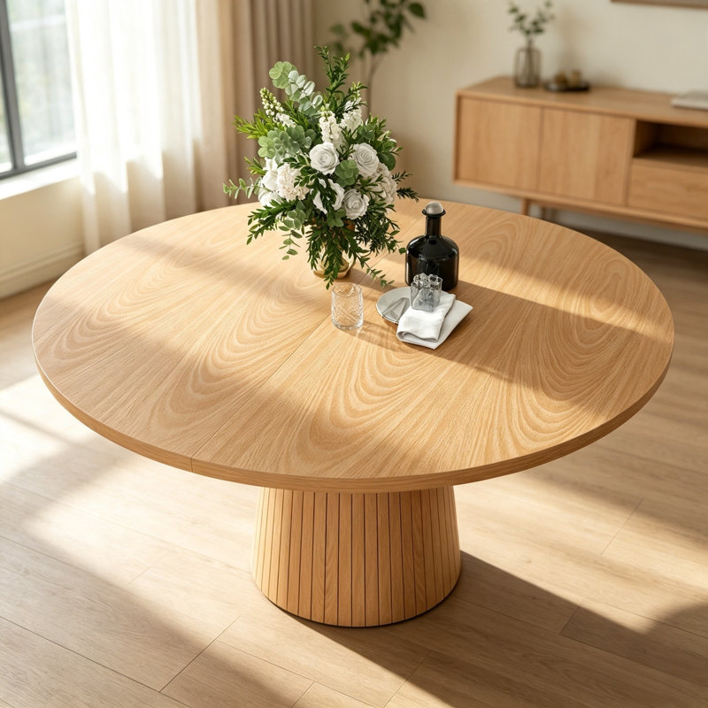 47" Round Modern Farmhouse MDF Dining Table