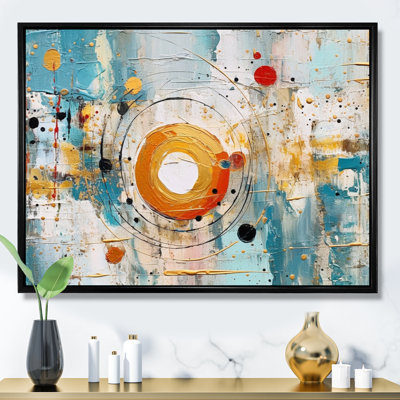 «Yellow Sky Blue Geometric Reflections», reproduction sur toile
