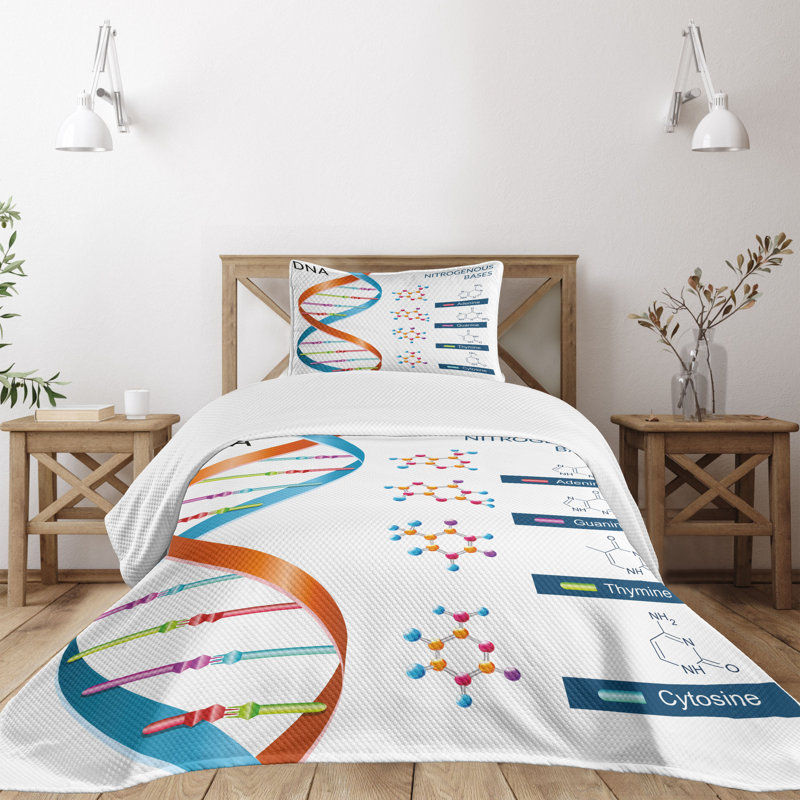 White Twin Kids Unisex Quilted Bedspread Set