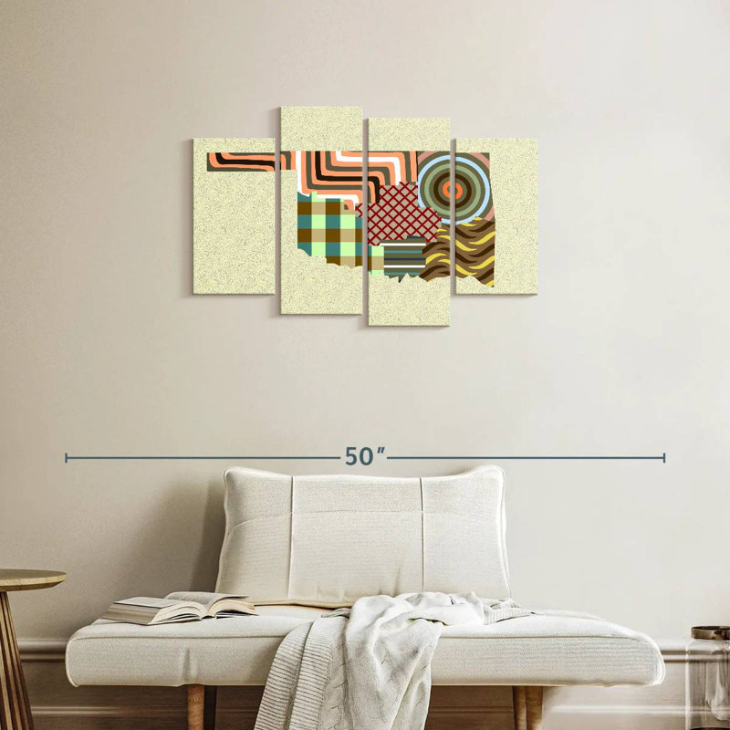 Aliaz Oklahoma State Map, 22" H x 36" W