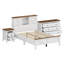 Ensemble 3 pièces Modern Farmhouse comprenant une tête de lit avec ports de charge, table de chevet et commode-1789501836