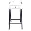 Table rectangulaire blanche et noire avec station d'alimentation, Kd, 1 tiroir, pieds, construction, largeur 22 po, profondeur 13, hauteur accent 24