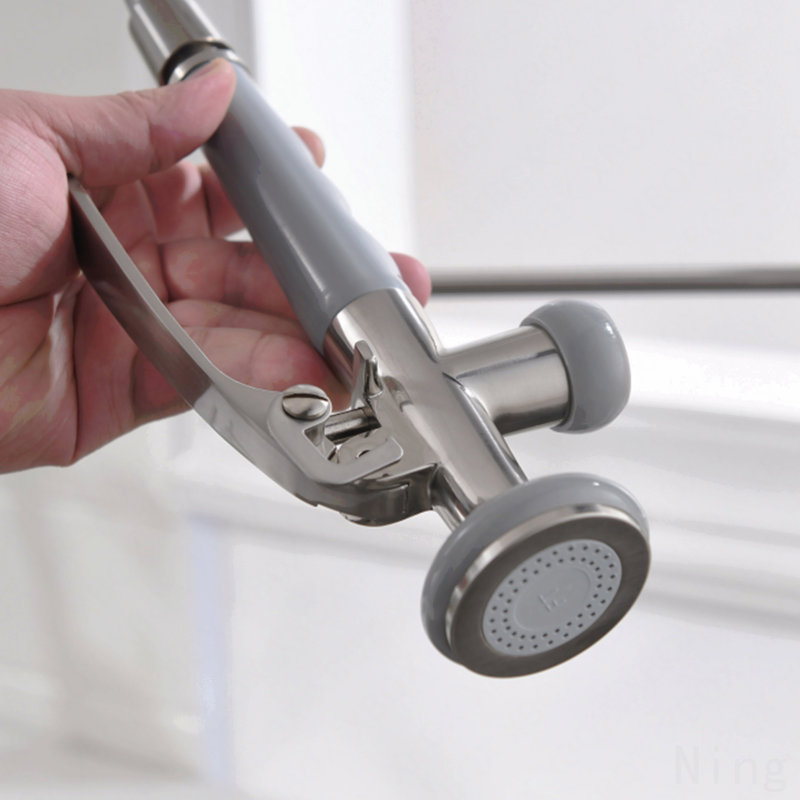 Robinet d'évier de cuisine à poignée simple commercial avec douchette extractible