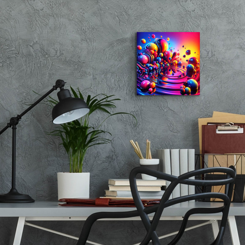  «Drops Of Color» par Rey Klimt, art mural en verre acrylique, H 12 po x l 12 po x P 0,13 po