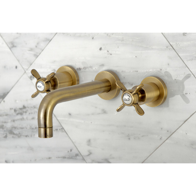Robinet de salle de bain fixé au mur Essex, Laiton rétro