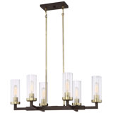 Karns 6 - Light Aged Kinston Bronze/Brushed Brass Kitchen Island Pendant