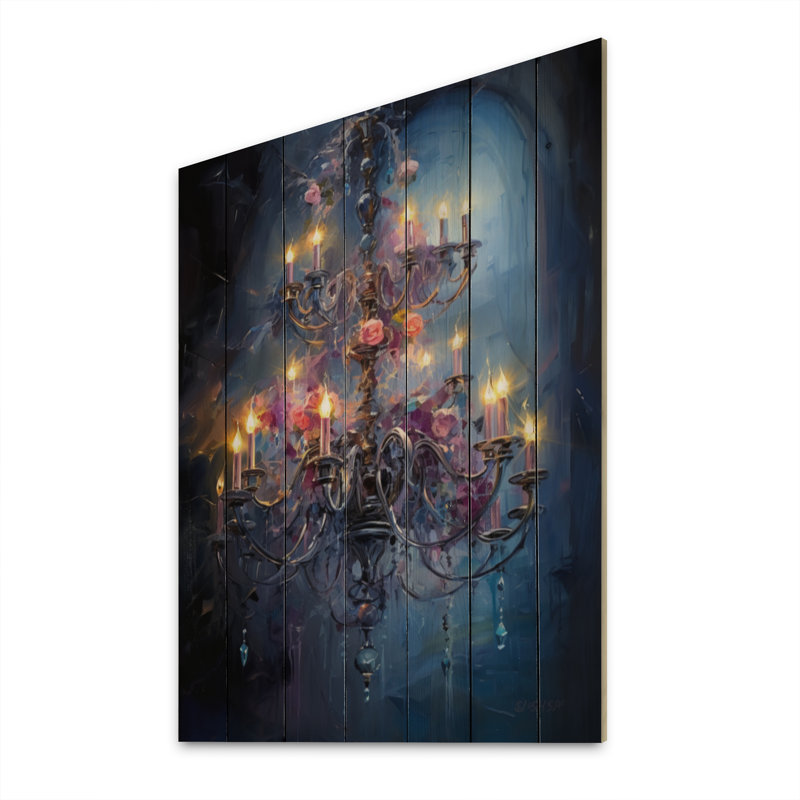 Lustre tourbillon de crépuscule II sur bois, H 20 po x l 10 po x P 0,78 po