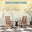 Chaises berçantes en PEHD confortables, ensemble 2 pièces, détente en plein air rustique