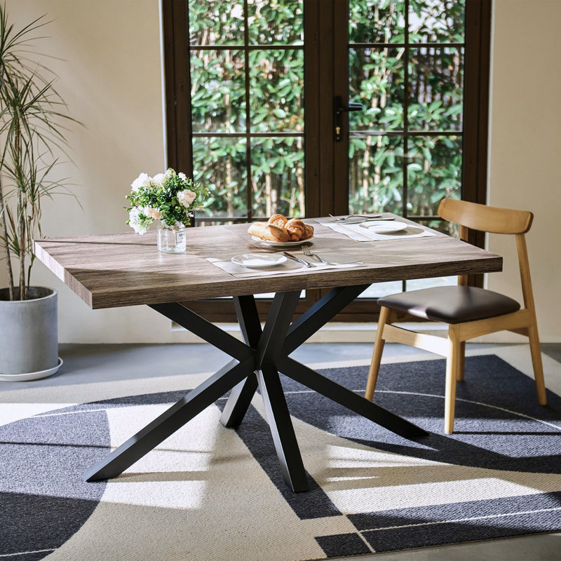 Table de salle à manger à rallonge en bois et panneau de fibres à densité moyenne 71 po Thommy
