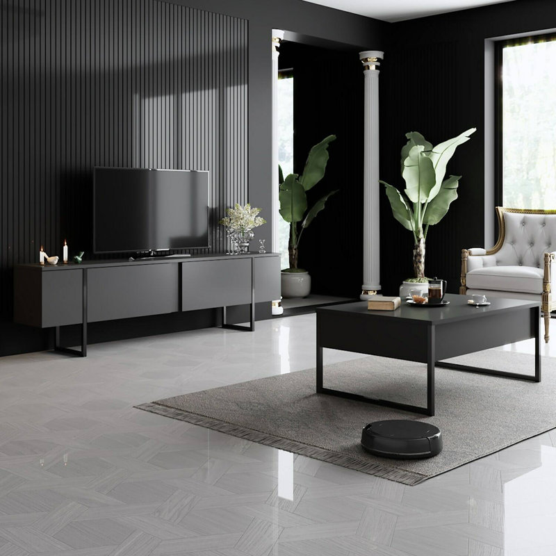 Abdulhakim Coffee Table, Anthracite/Black