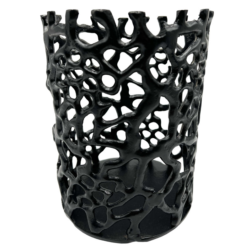 8.5'' H Aluminum Tabletop Votive Holder, Black