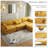 Maelina 4 - Piece Upholstered Orange Corduroy Modular Sectional Sofa with Pillow Back and Removable Ottoman-107665258