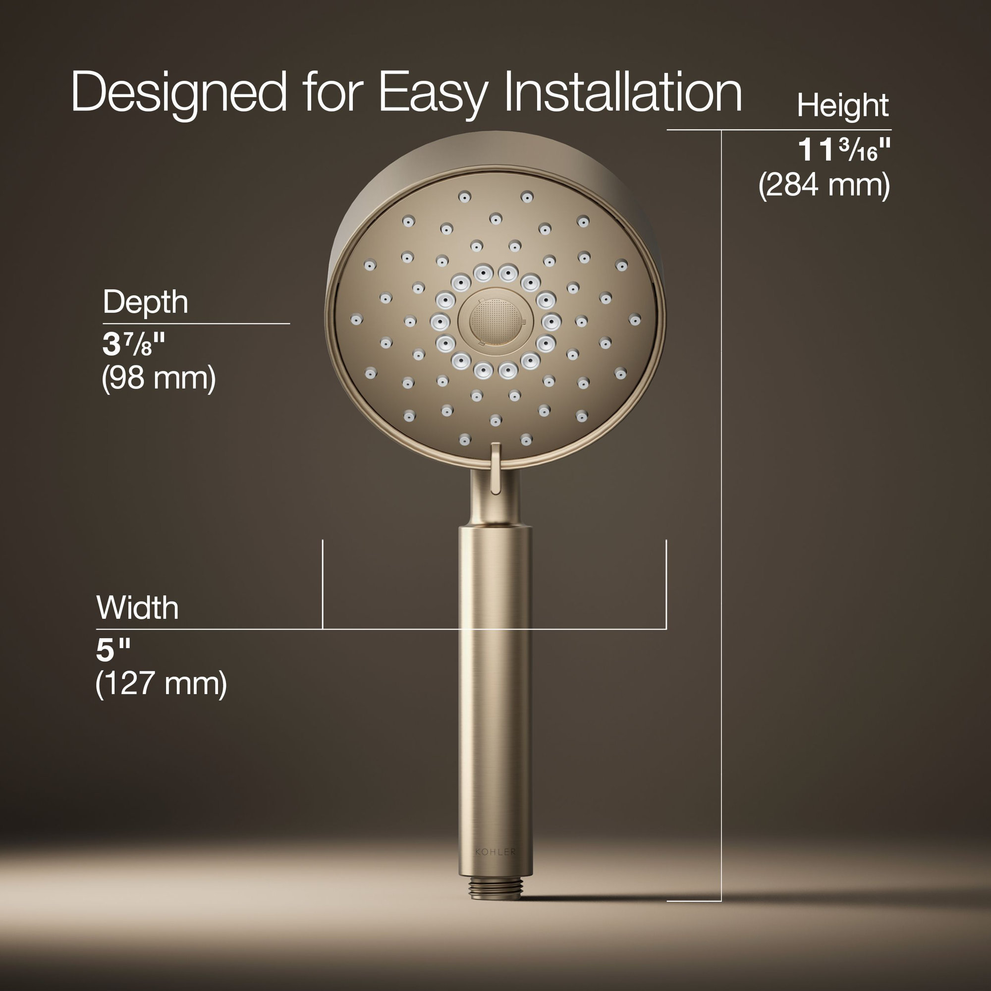 Purist Multifunction Handheld Shower Head with Katalyst Air-Induction Technology, Vibrant Brushed Bronze
