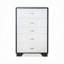 Commode 5 tiroirs blanche et espresso