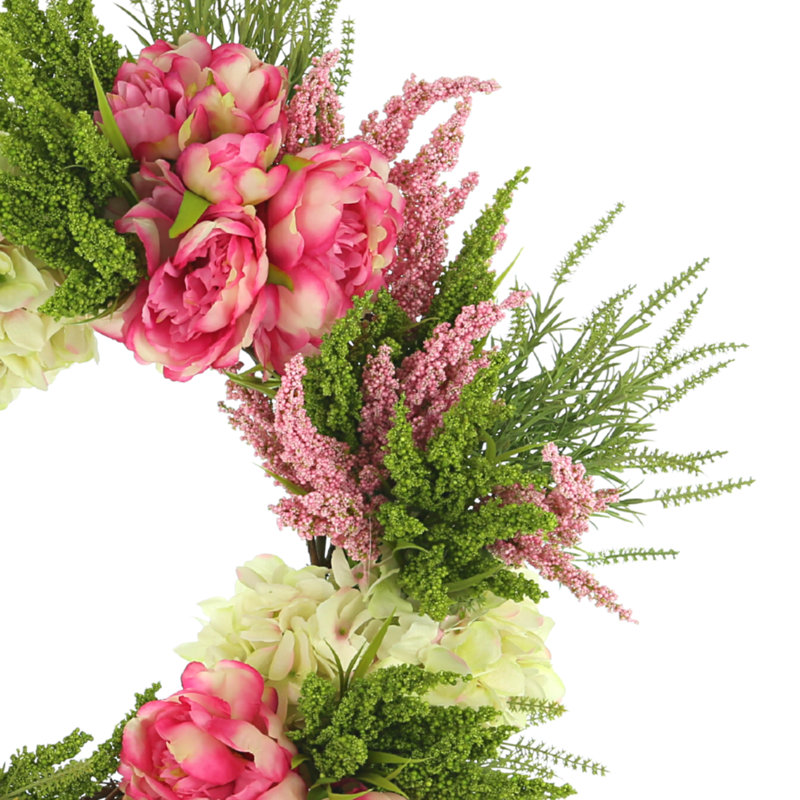 30" Hydrangea, Peony And Heather Wreath