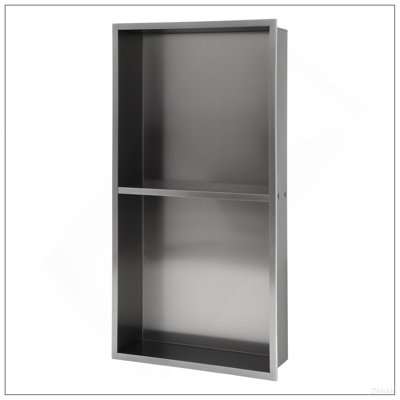 Double tablette 13 "x 25" en acier inoxydable pour niche de douche, bronze industriel