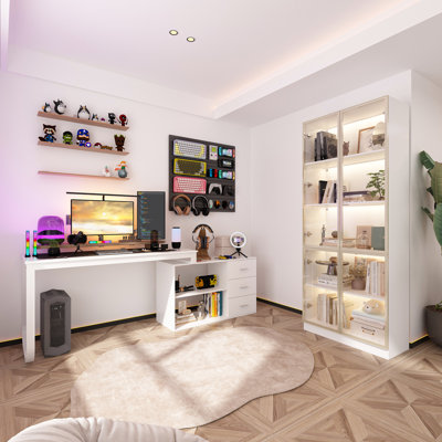 Nykira 2-Piece L-Shaped Computer Desk Set