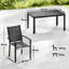 Outsunny Garden Dining Set for 6 Metal Table Stackable Chairs Black
