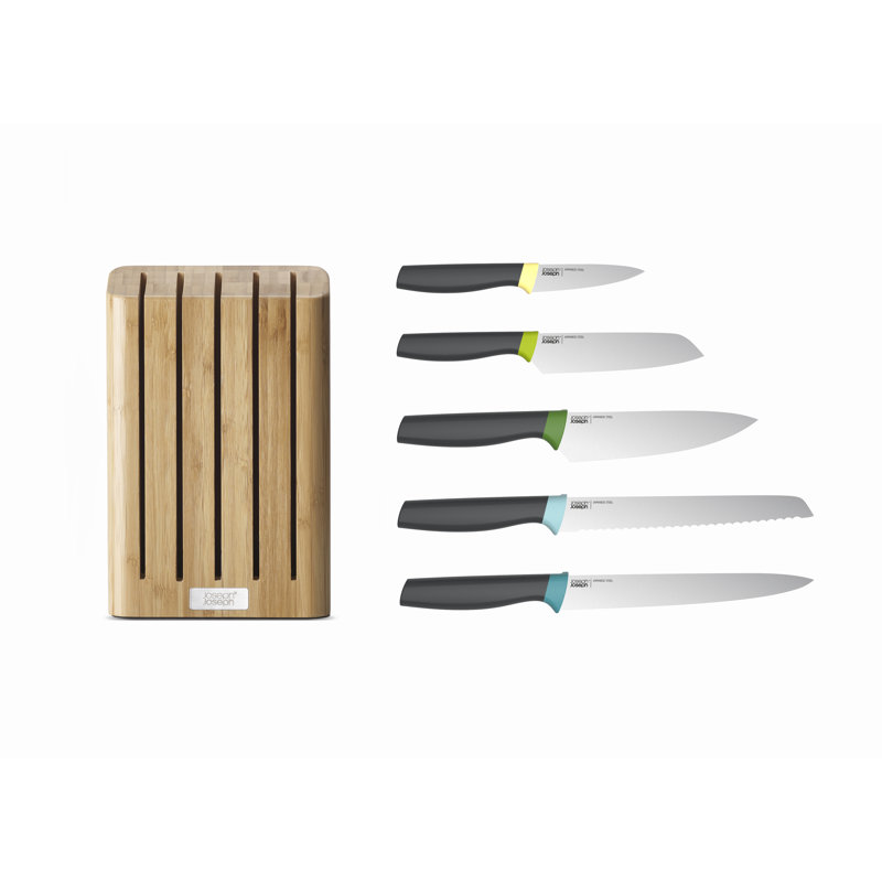 Elevate Bamboo 5-Piece Knife Block Set