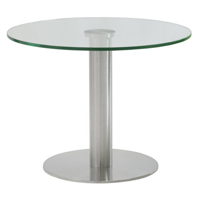 Tango Glass Pedestal End Table