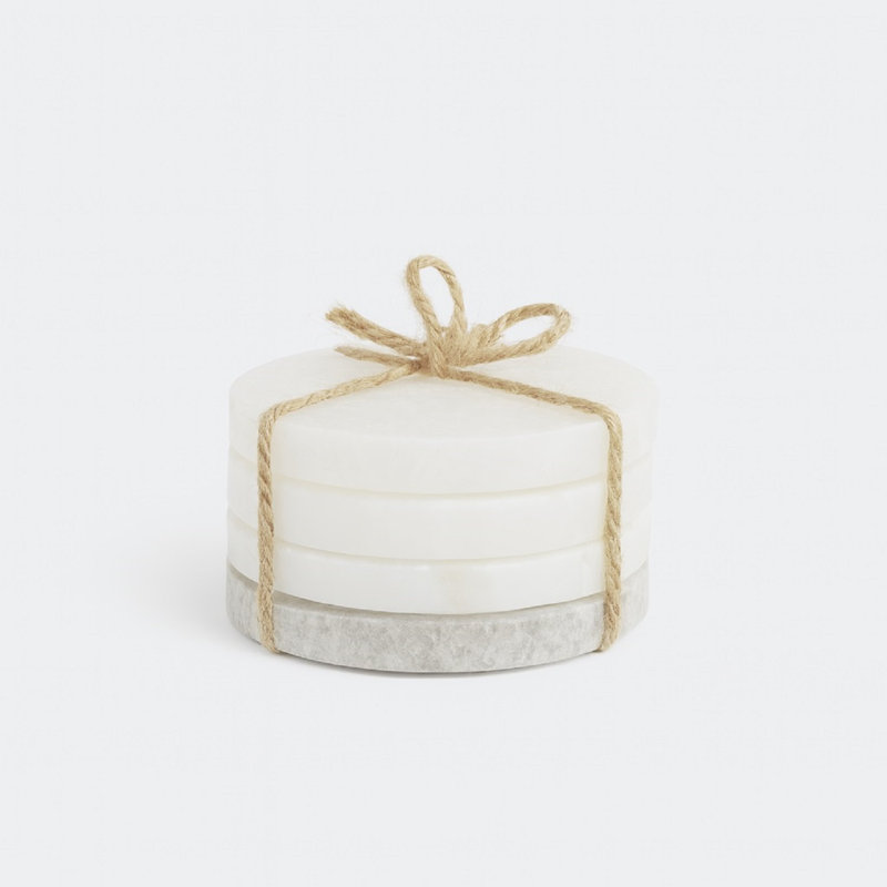 Marble Round 4 Piece Coaster Set