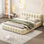 Lit moderne, lit plateforme tapissier avec tissu épais, lit avec base solide