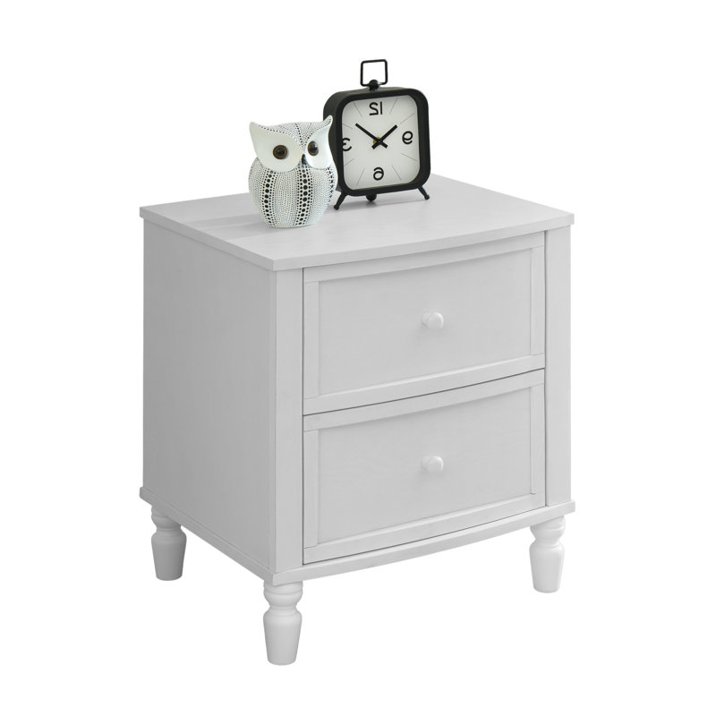 Tommy 18.9" W 2-Drawer Rubberwood Nightstand
