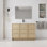 Meuble-lavabo autoportant avec lavabo en résine, portes d'armoire à fermeture en douceur