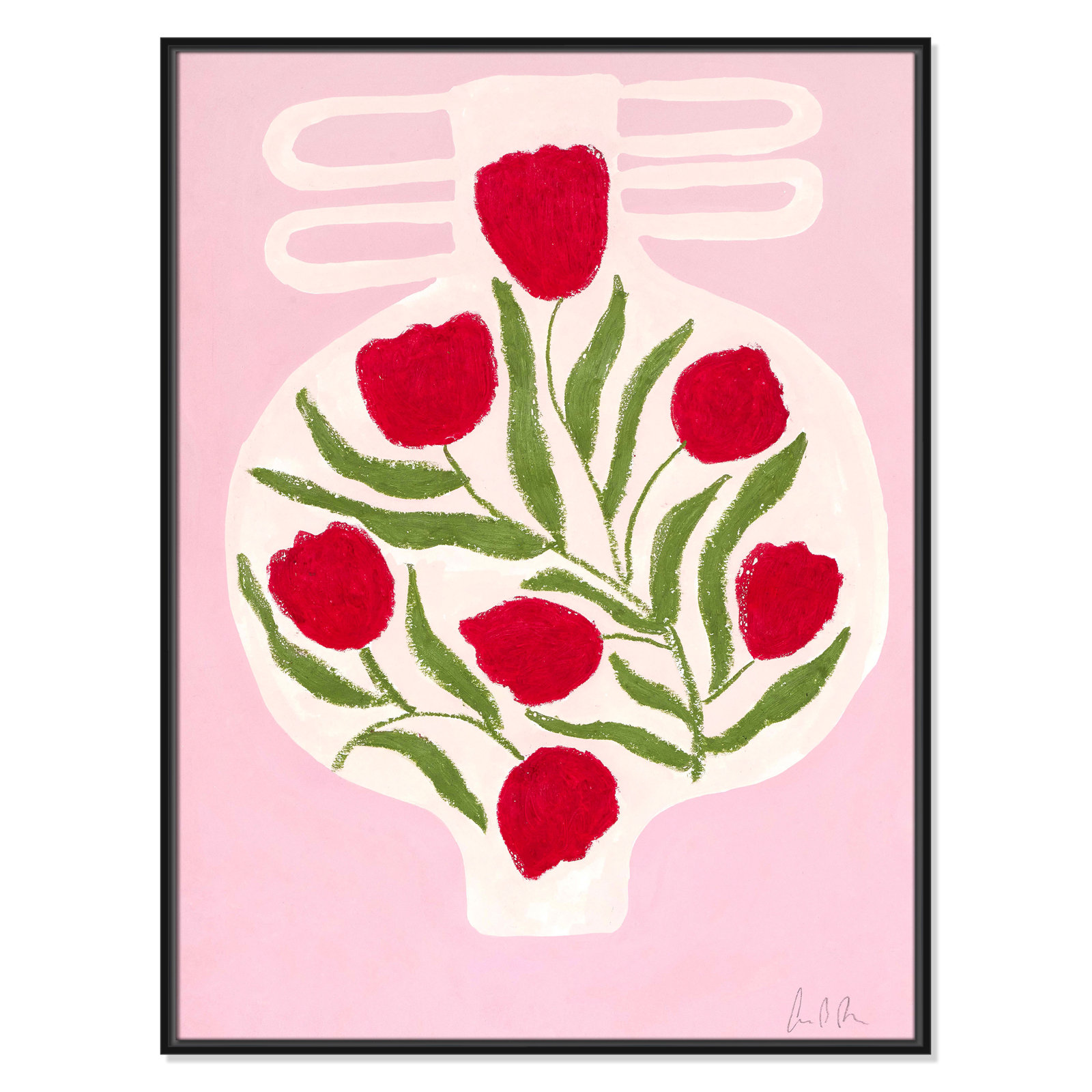 Vase No. 02 Print by Camilla Bergqvist, Black, 41.5" H x 31.5" W