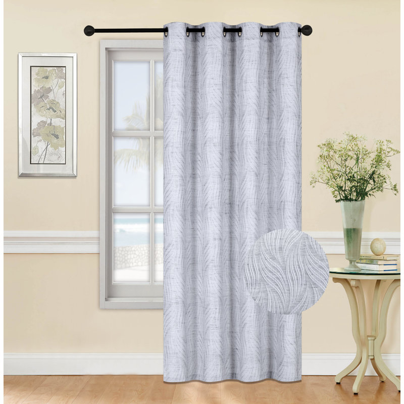 Panneau de rideau simple semi-transparent Princess, 54 po x 84 po, Gris