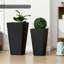Ensemble de pots à fleurs noirs Modern Modern, oxyde de magnésium durable pour patio et porche