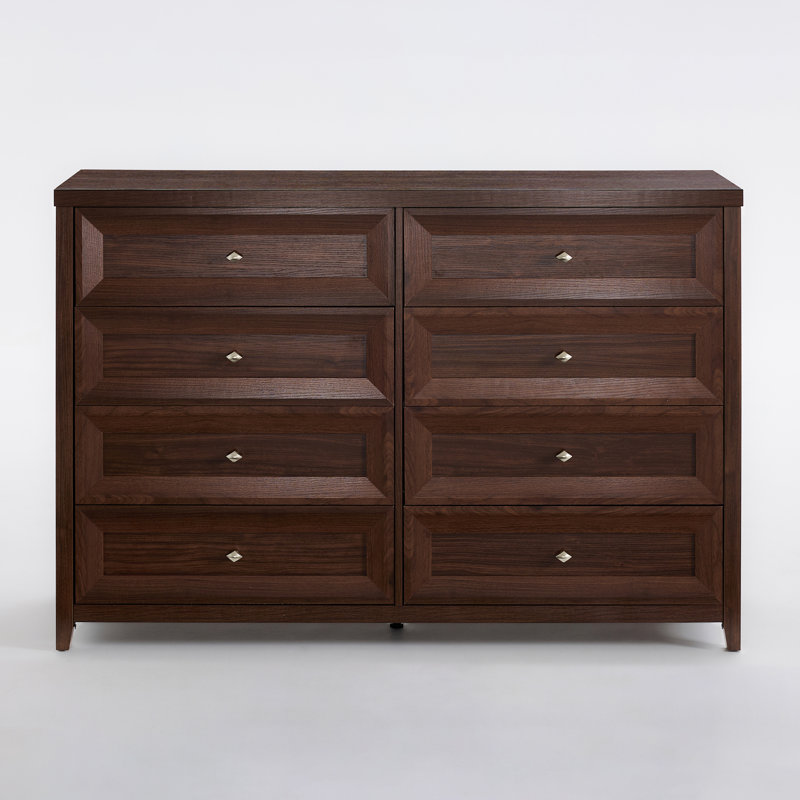 147cm W 8 - Drawer Chest of Drawers, Mahogany Brown