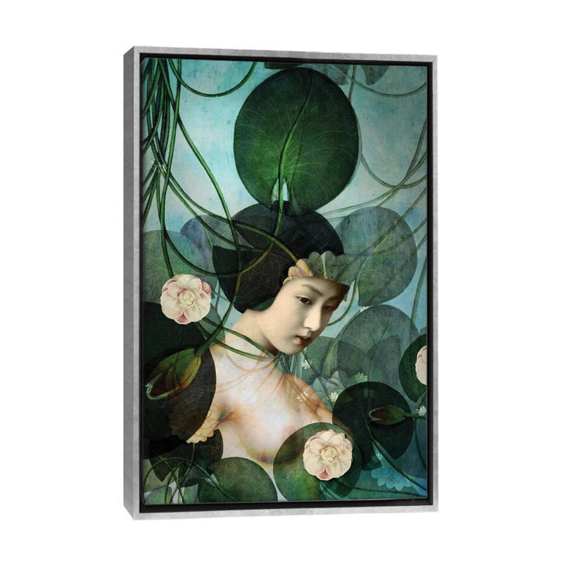 «Tangled» par Catrin Welz-Stein - impression d'art graphique, Pas de tapis, Toile avec cadre argenté
