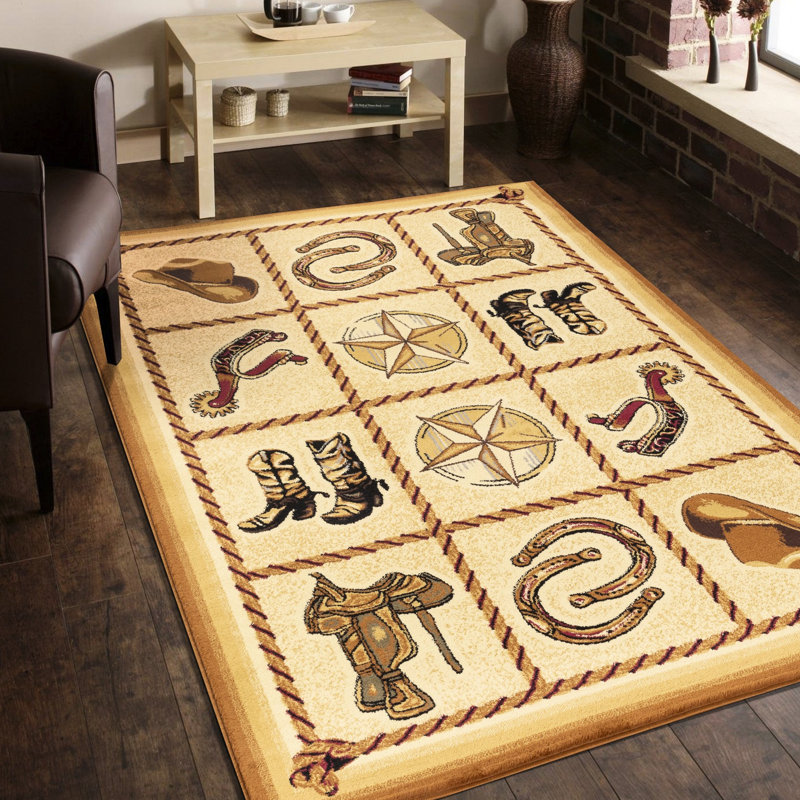 7 pi 10 po X 3 tapis de style beige, tribus Gcyls4010, polypropylène, teinture et résidence pour animaux