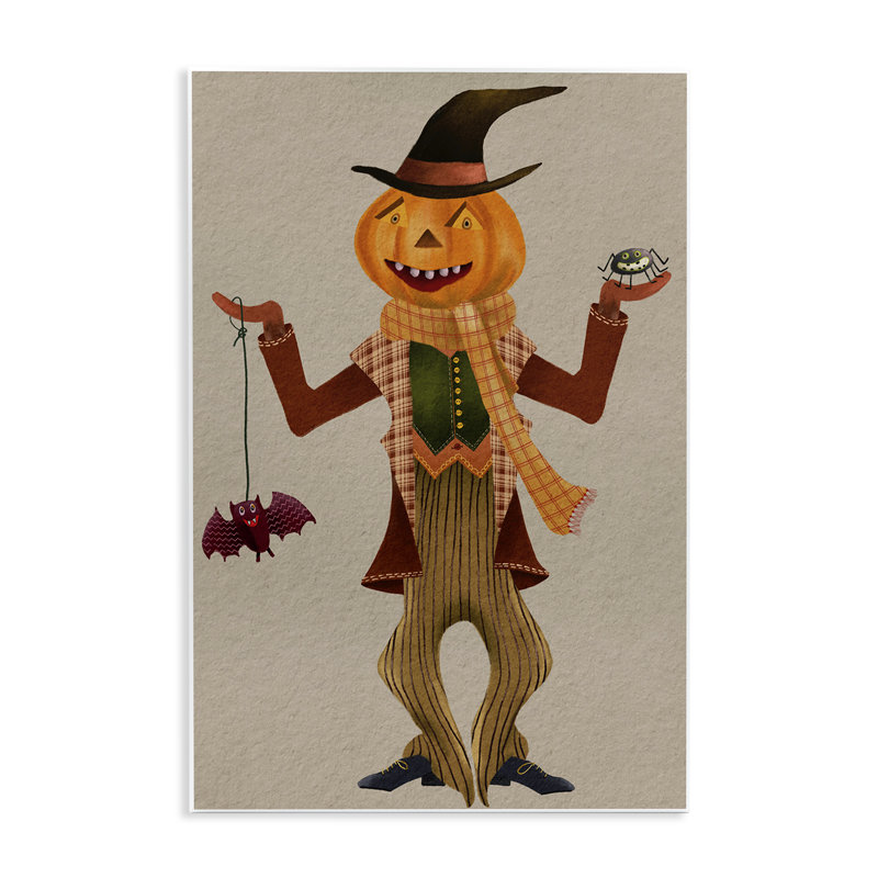 Halloween, art mural épouvantail d'Halloween par Regina Moore, H 15 po x l 10 po